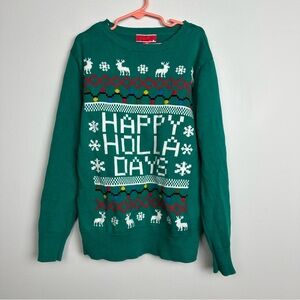 Festive Green Holiday Sweater Size Medium